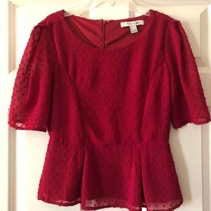 Red peplum shirt almost new